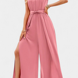 Nyree Jumpsuit Asymmetric with Cut-Out and Sleeve Tie