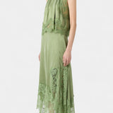Coralena Skirt Set Midi with Lace with Hem Asymmetric