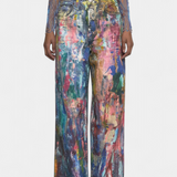 Rana Trousers Vaqueros Wide-Leg Printed Artistic