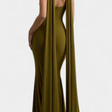 Faffienia Dress Maxi with halter neckline and Cut in Shape of Llave