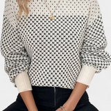Rachael | Jersey of round neckline in Bloques in