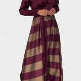 Nessia Dress Shirt Long a Stripes with Belt
