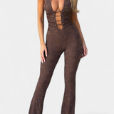 Kendra Jumpsuit Halter with Lace with Back Adjustable