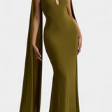 Faffienia Dress Maxi with halter neckline and Cut in Shape of Llave