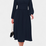 Faela Dress Midi of Office with Polka dots Suizos