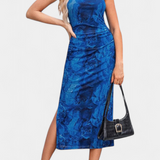 Helaia Dress Long with Slit and Print Digital