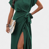 Begoña Dress Cruzado with Cinturón and Slit Subtle