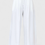 Bernadina Set in Linen with Top of Front Slit and Wide-Leg Trousers