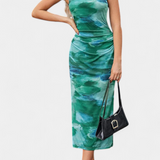 Helaia Dress Long with Slit and Print Digital