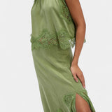 Coralena Skirt Set Midi with Lace with Hem Asymmetric