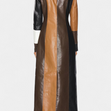 Norelle Warmth Trench of Leather Patchwork
