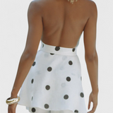 Eshra Set of Top Halter and Shorts with Polka dots