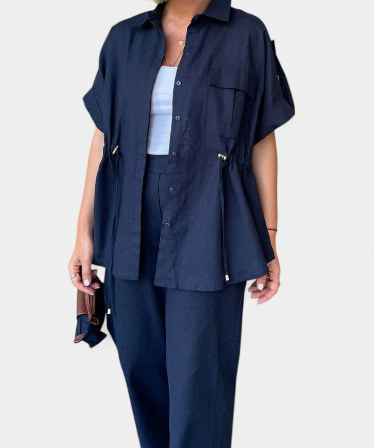 Lani Set Relaxed of Shirt and Trousers of Cotton and Linen