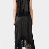 Coralena Skirt Set Midi with Lace with Hem Asymmetric