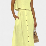 Naha Set in Cotton with Vest and Buttons Frontales