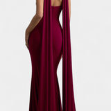 Faffienia Dress Maxi with halter neckline and Cut in Shape of Llave
