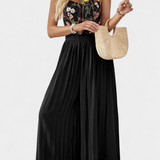 Maruja Jumpsuit Palazzo with Embroidery Floral and Lace Sheer