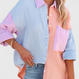 Juniper | Blouse of Buttons in Bloque of Color