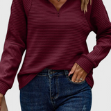 Helene | Jersey of V-Neck with Cremallera and Long-Sleeve