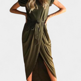 Clarissa Dress Midi Envolvente with Side Slit