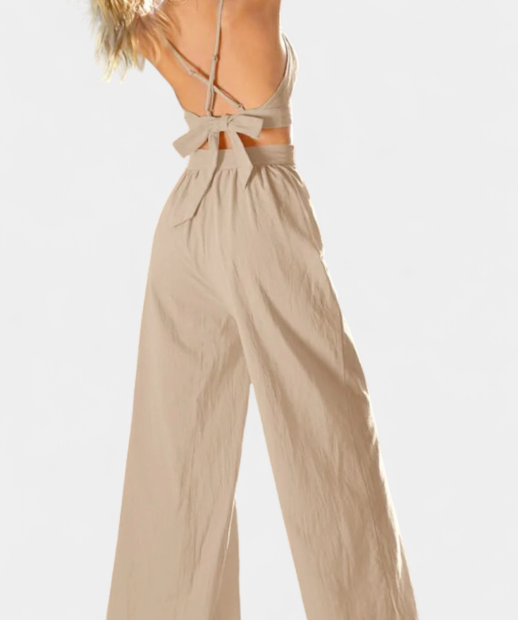 Valentina Set of Vest with Lace of Espalda Abierta and Trousers Wide