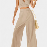 Valentina Set of Vest with Lace of Espalda Abierta and Trousers Wide