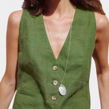 Jennifer Set Vest and Trousers Short of Linen Cotton