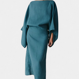 Kamilia Dress Kimono in Linen and Cotton with Belt