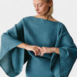 Kamilia Dress Kimono in Linen and Cotton with Belt