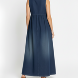 Gumersinda™ | Dress maxi vaquero lavado of straps