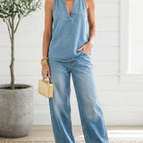 Maravillas™ | Set vaquero top and Trousers wide leg