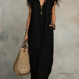 CamilaTM | Dress Long Boho in Linen and Cotton