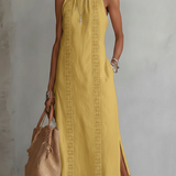 EtelvinaTM | Dress Midi of Neckline Mao