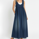 Gumersinda™ | Dress maxi vaquero lavado of straps