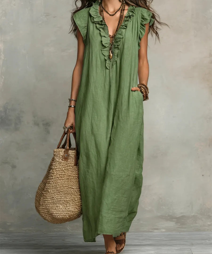 Camila™ | Dress Long Bohemio in Linen and Cotton