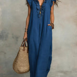 CamilaTM | Dress Long Boho in Linen and Cotton