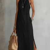 EtelvinaTM | Dress Midi of Neckline Mao