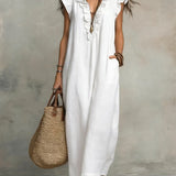 CamilaTM | Dress Long Boho in Linen and Cotton