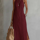 EtelvinaTM | Dress Midi of Neckline Mao