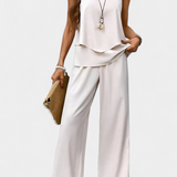 Martina Boho Set Elegant Sleeveless with Trousers Recto Print