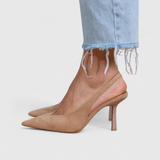 Leonor™ | Escarpín Slingback of Heel Fino and Puntera Afilada