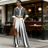 Inés™ | Two-Piece Set: Top of Linen and Trousers Print