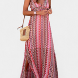 Jeni Dress Long Boho with halter neckline and Print Tribal