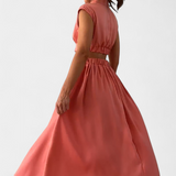 Jocelyn Long Set Minimalist with High Neck and Side Slit